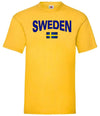Sweden t-shirt med sverige flagga eget namn nummer tryck personligt Sverige tröja