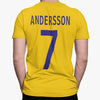 Sweden t-shirt med sverige flagga eget namn nummer tryck personligt Sverige tröja