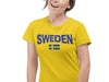 Sweden t-shirt med sverige flagga eget namn nummer tryck personligt Sverige tröja