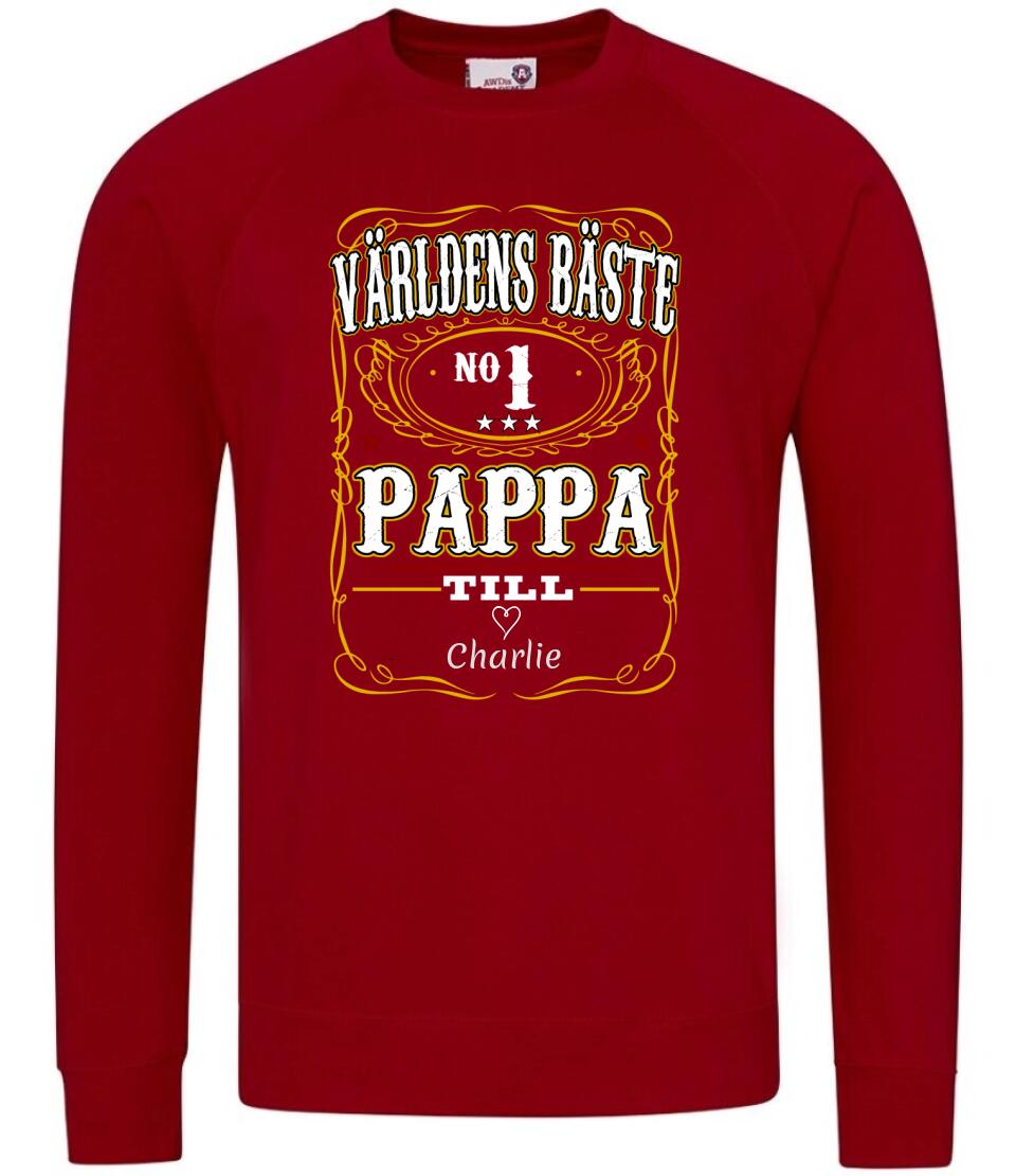 Pappa T-shirt Världens bäste Personligt tryck med barn namn
