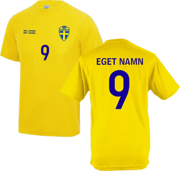 Sverige fotbollströja med eget tryck