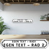 Akryl laser cut skylt med egen text - Vit & Svart