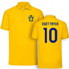 Sverige gul pikétröja med eget namn & nummer tryck