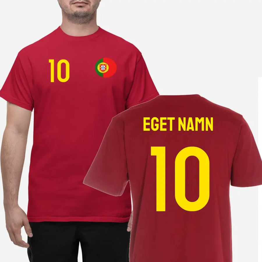 Portugal Landslag t-shirt med eget namn & nummer tryck