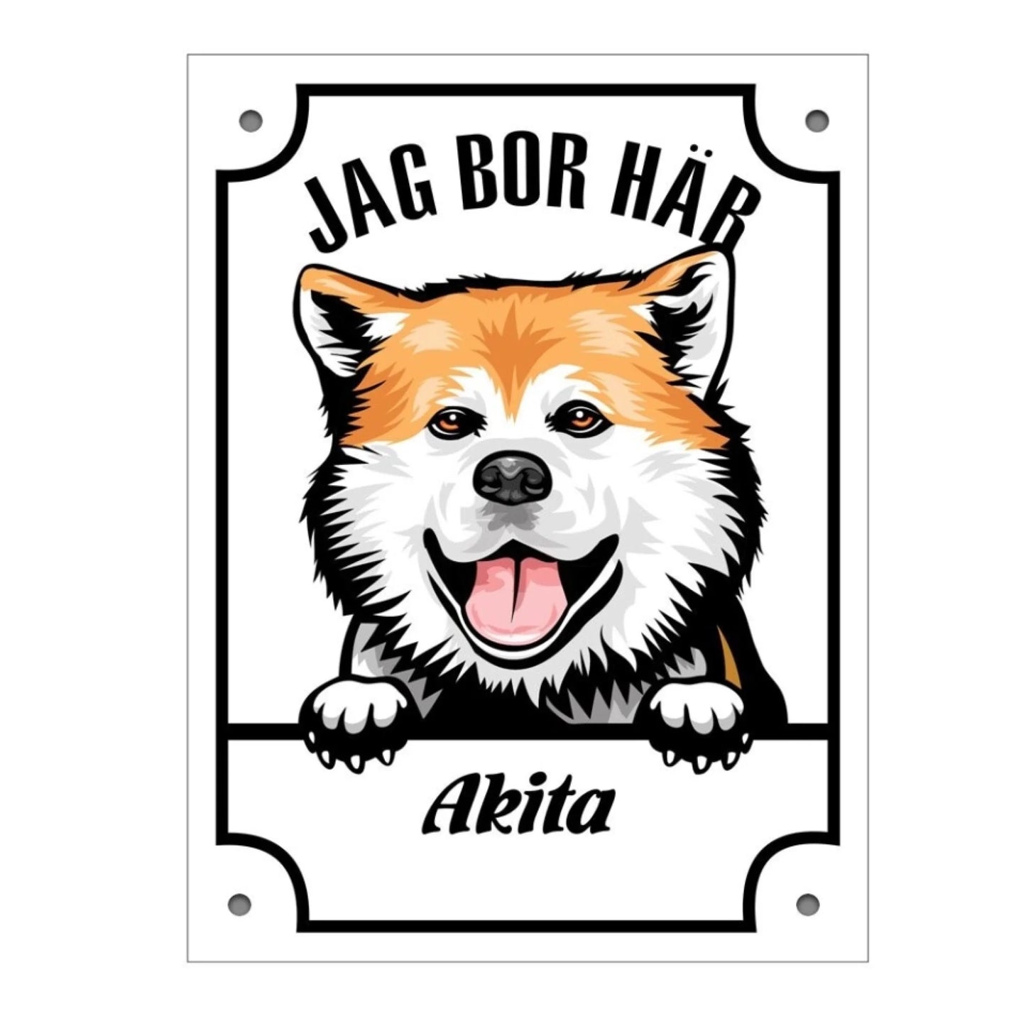 Personlig Hund skylt med hundras, namn & Se Upp Jag bor här text