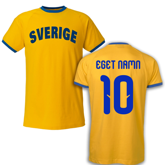 Sverige ringer t-shirt med eget namn & nummer