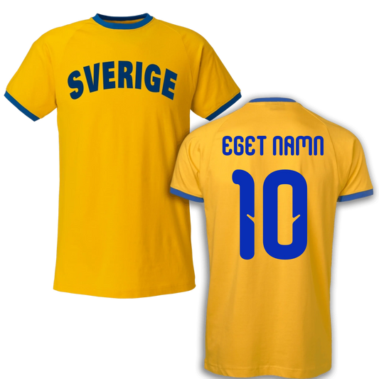 Sverige ringer t-shirt med eget namn & nummer