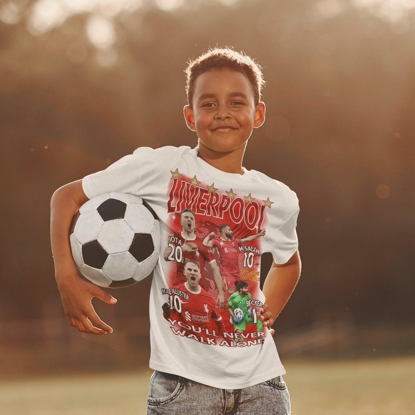 *REA* Liverpool sports t-shirt med spelare tryck fram mjuk sportströja YNWA