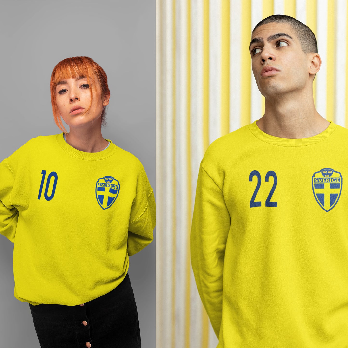 Sverige Sweatshirt medlogo & eget namn & nummer tryck