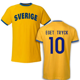 Sverige ringer t-shirt med eget namn & nummer