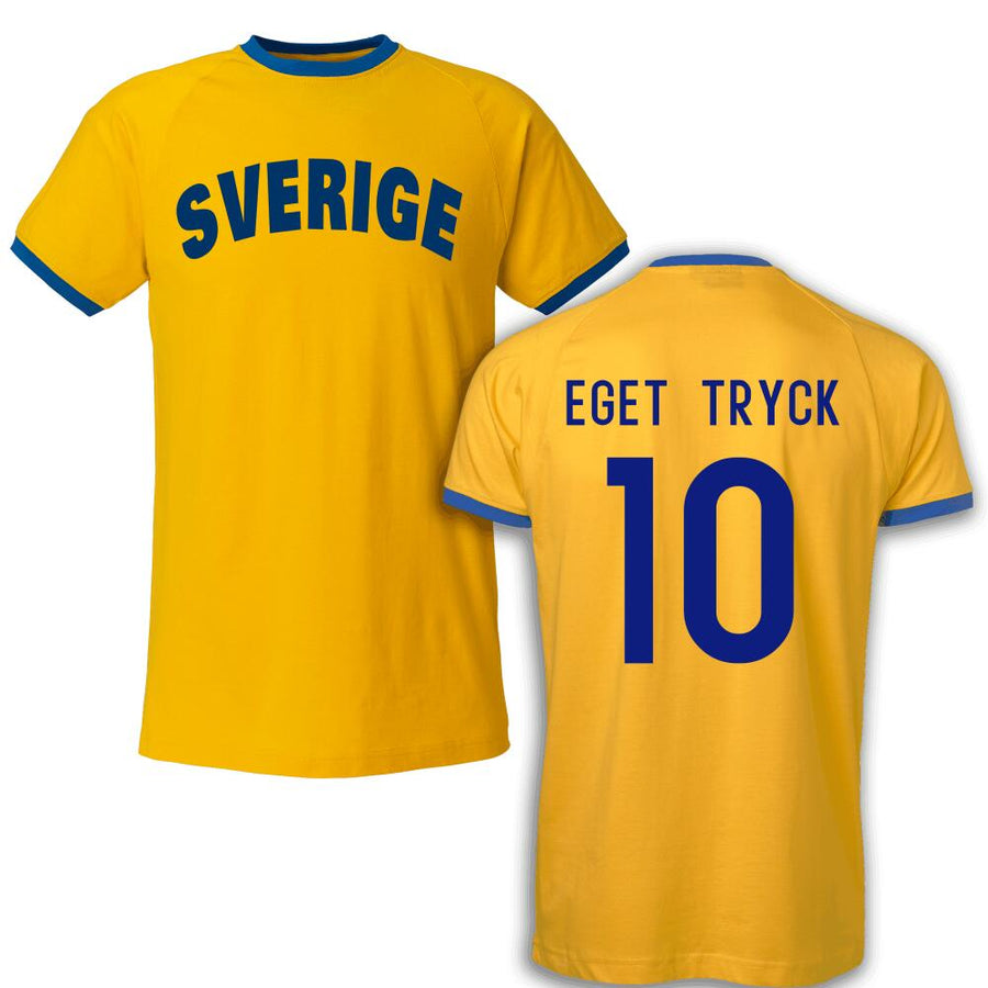 Sverige ringer t-shirt med eget namn & nummer