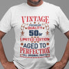 50 år Födelsedag vit  T-shirt - Vintage Limited edition