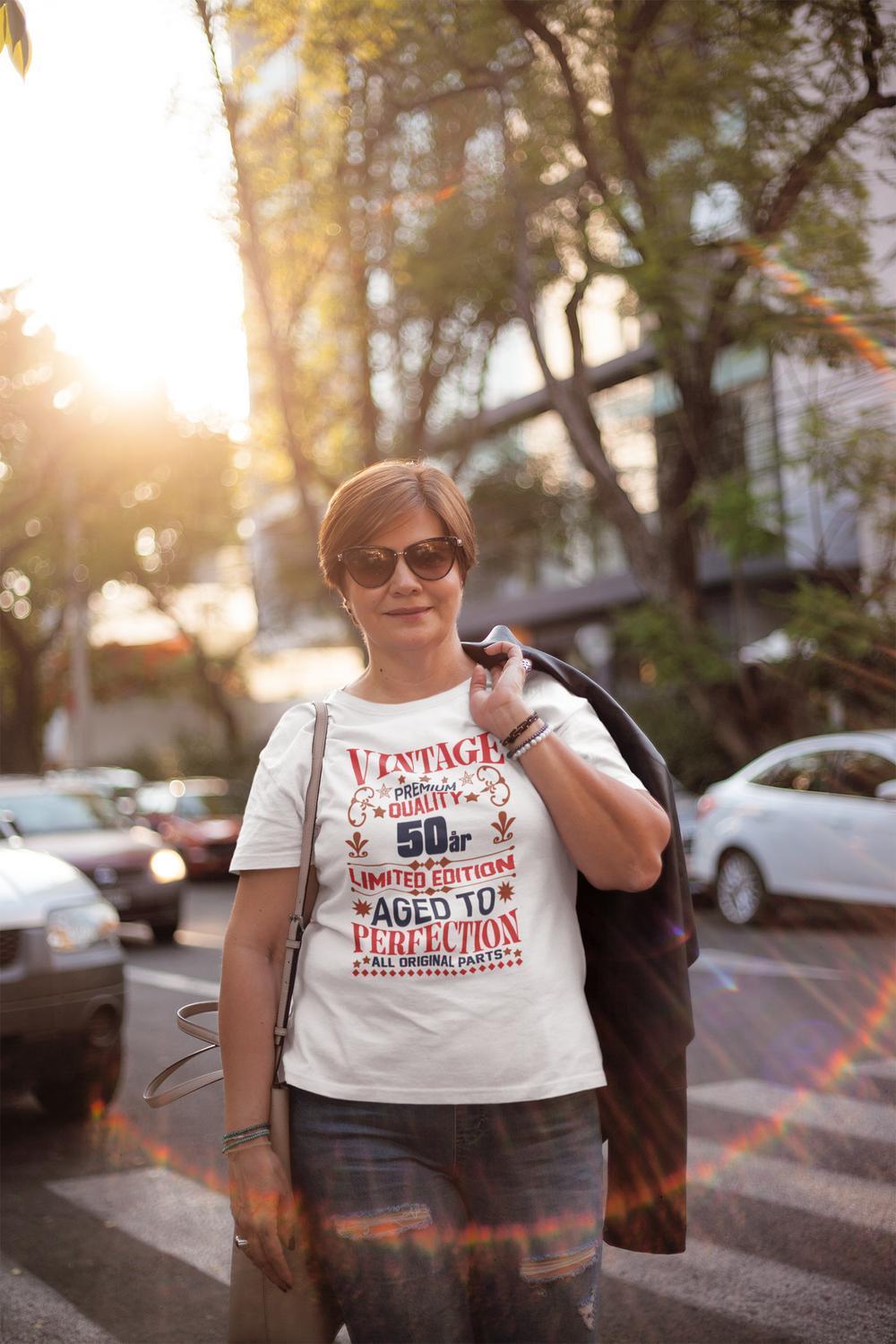 50 år Födelsedag vit  T-shirt - Vintage Limited edition