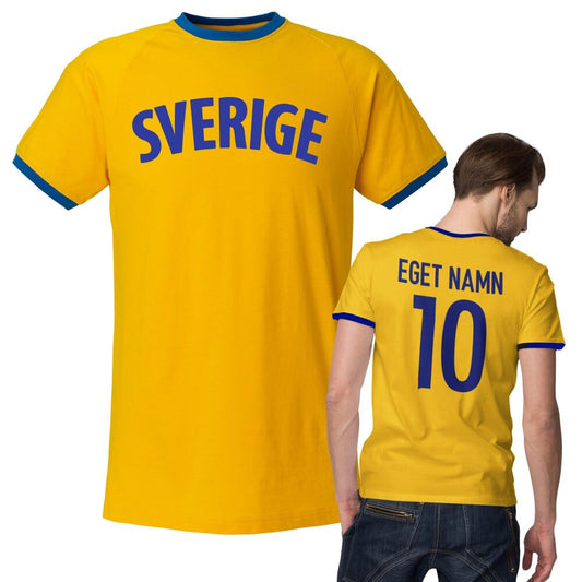 Sverige ringer t-shirt med eget namn & nummer