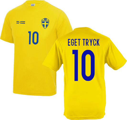 Sverige fotbollströja med eget tryck