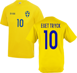 Sverige fotbollströja med eget tryck
