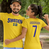 Sweden t-shirt med sverige flagga eget namn nummer tryck personligt Sverige tröja