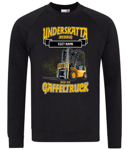 Gaffeltruck t-shirt med personligt tryck. Underskatta aldrig med eget namn design sweatshirt