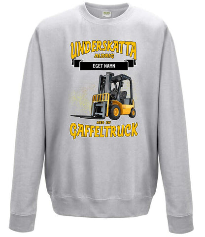 Gaffeltruck t-shirt med personligt tryck. Underskatta aldrig med eget namn design sweatshirt
