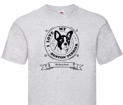 Hund t-shirt med personligt tryck.