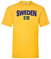 Sweden t-shirt med sverige flagga eget namn nummer tryck personligt Sverige tröja