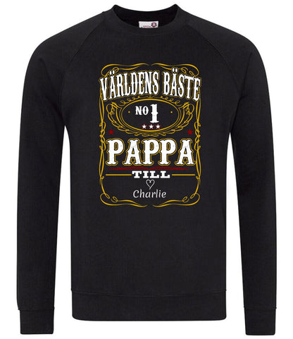 Pappa T-shirt Världens bäste Personligt tryck med barn namn