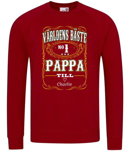 Pappa T-shirt Världens bäste Personligt tryck med barn namn