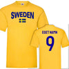 Sweden t-shirt med sverige flagga eget namn nummer tryck personligt Sverige tröja