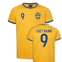 Sverige t-shirt med eget namn & nummer tryck - personlig Sweden tröja