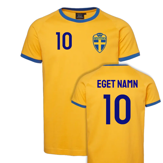 Sverige t-shirt med eget namn & nummer tryck - personlig Sweden tröja