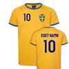 Sverige t-shirt med eget namn & nummer tryck - personligt Sweden tröja