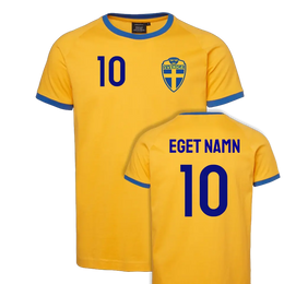 Sverige t-shirt med eget namn & nummer tryck - personligt Sweden tröja