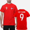 Danmark Landslag t-shirt med eget namn & nummer tryck