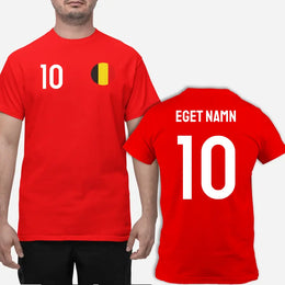 Belgien landslag t-shirt med eget namn & nummer tryck