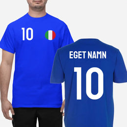 Italien blå landslag tröja med eget namn & nummer tryck