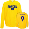 Sweden t-shirt med sverige flagga eget namn nummer tryck personligt Sverige tröja