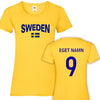 Sweden t-shirt med sverige flagga eget namn nummer tryck personligt Sverige tröja