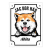 Peronligt Hund skylt med hundras namn & Se Upp Jäg bo här text