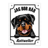 Peronligt Hund skylt med hundras namn & Se Upp Jäg bo här text