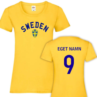 Sverige t-shirt med eget tryck - Personligt tryck på eget Sweden tröja