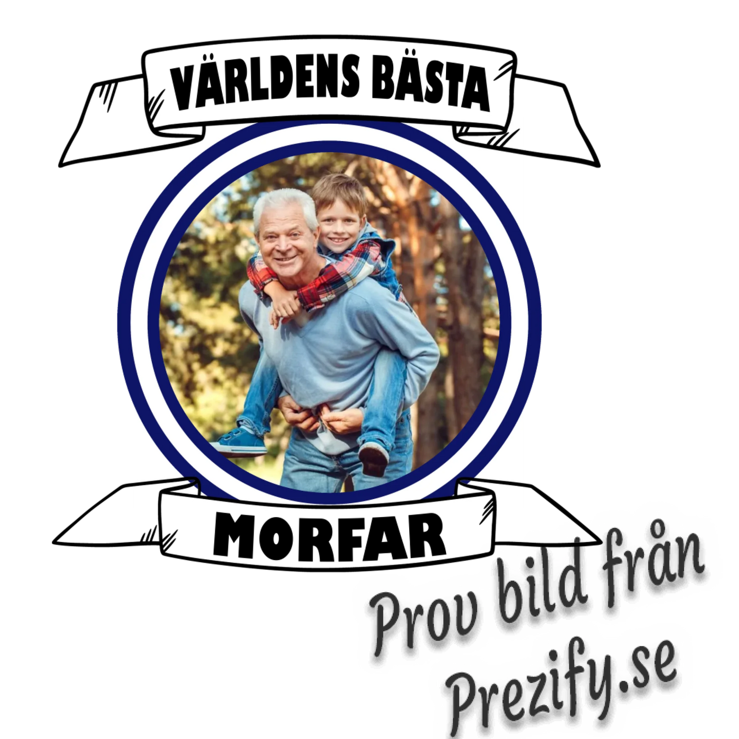 Morfar t-shirt med eget foto tryck Världens bästa personligt design