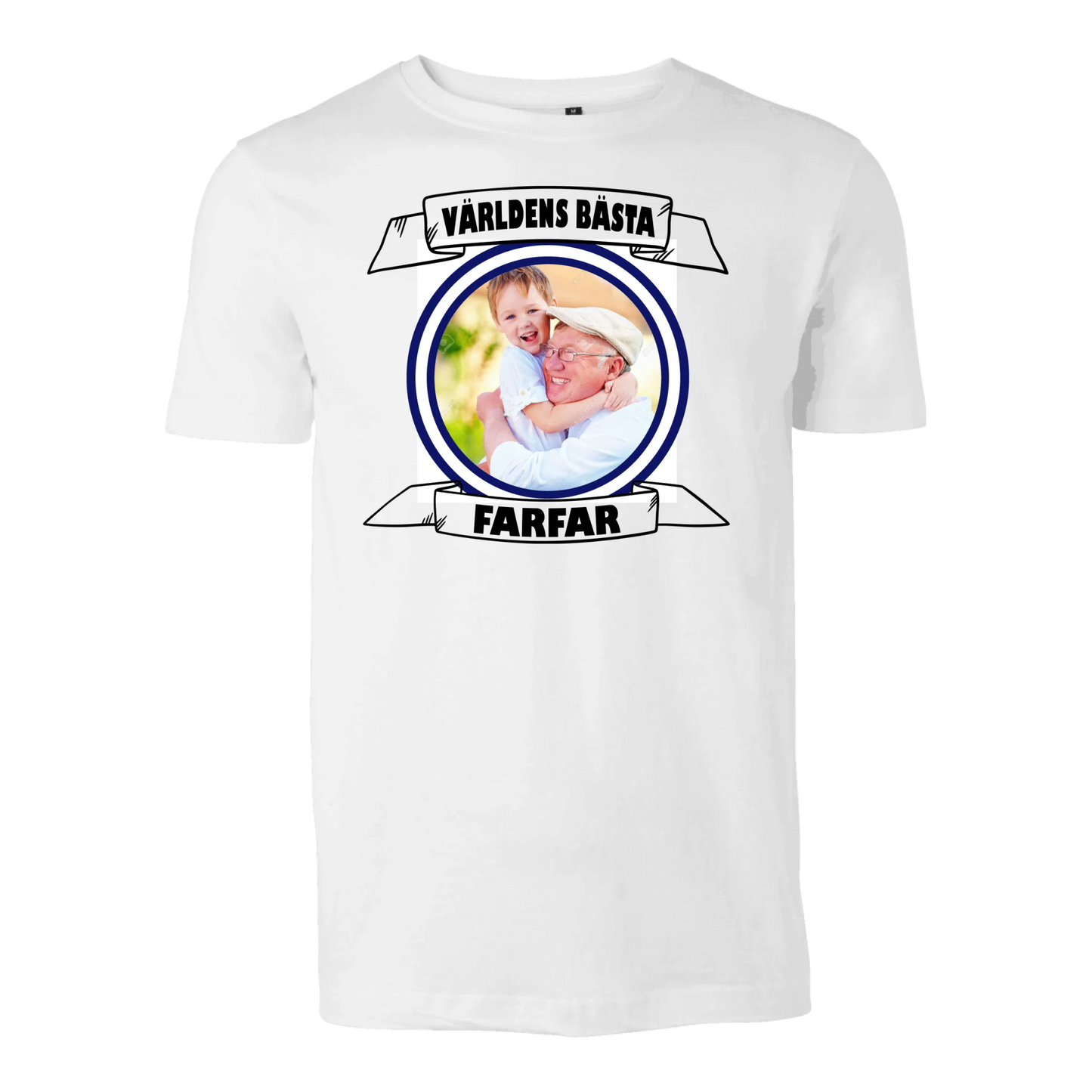 Farfar T-shirt med eget foto personligt tryck på tröjan perfekt present