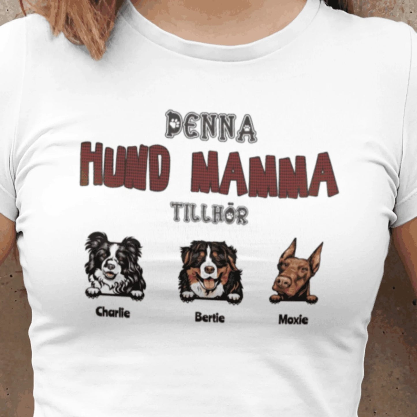 Denna hund mamma tillhör hundras t-shirt med personligt tryck
