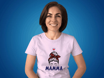 Mamma t-shirt med personlig design, namn på barn & olika mammamotiv