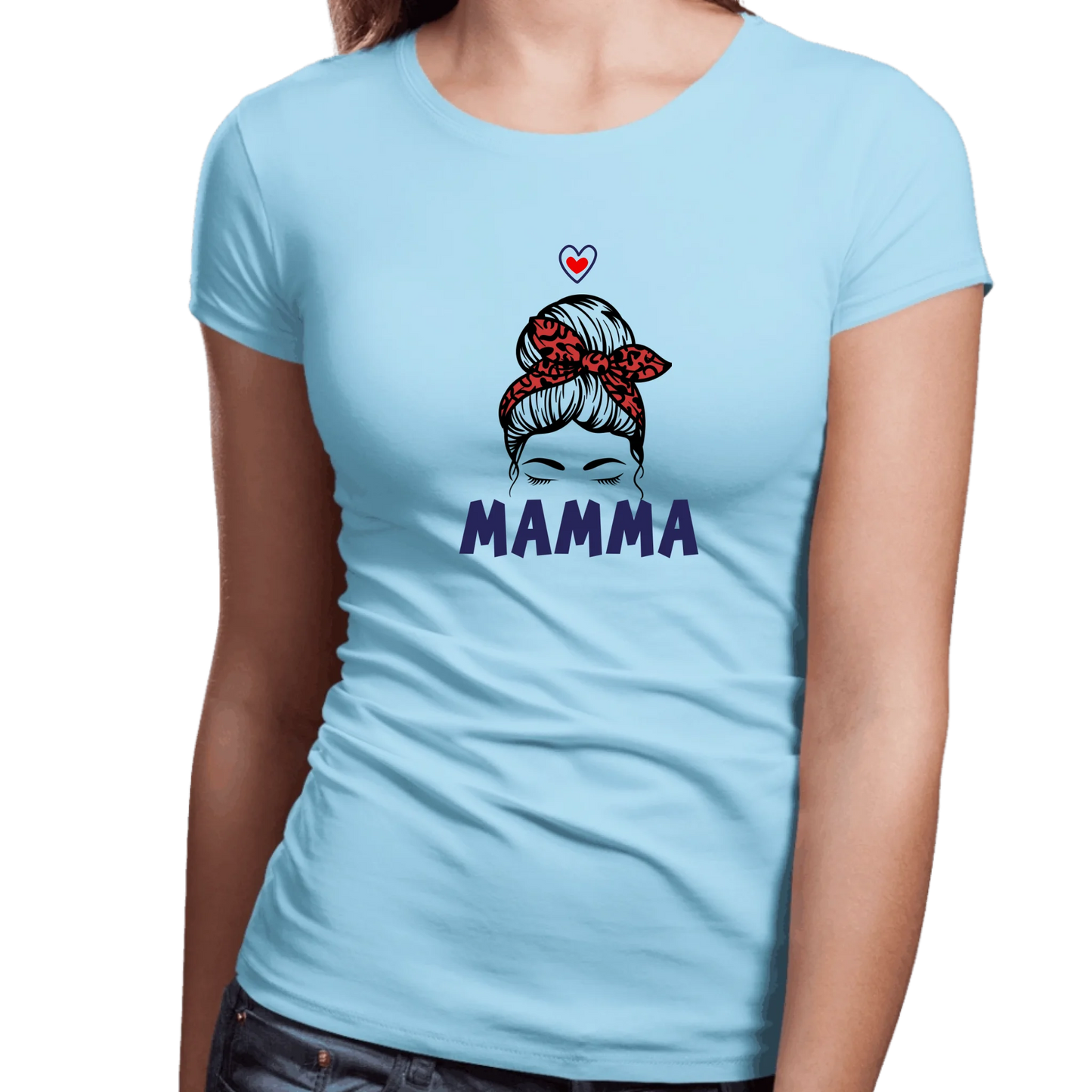 Mamma t-shirt med personlig design, namn på barn & olika mammamotiv