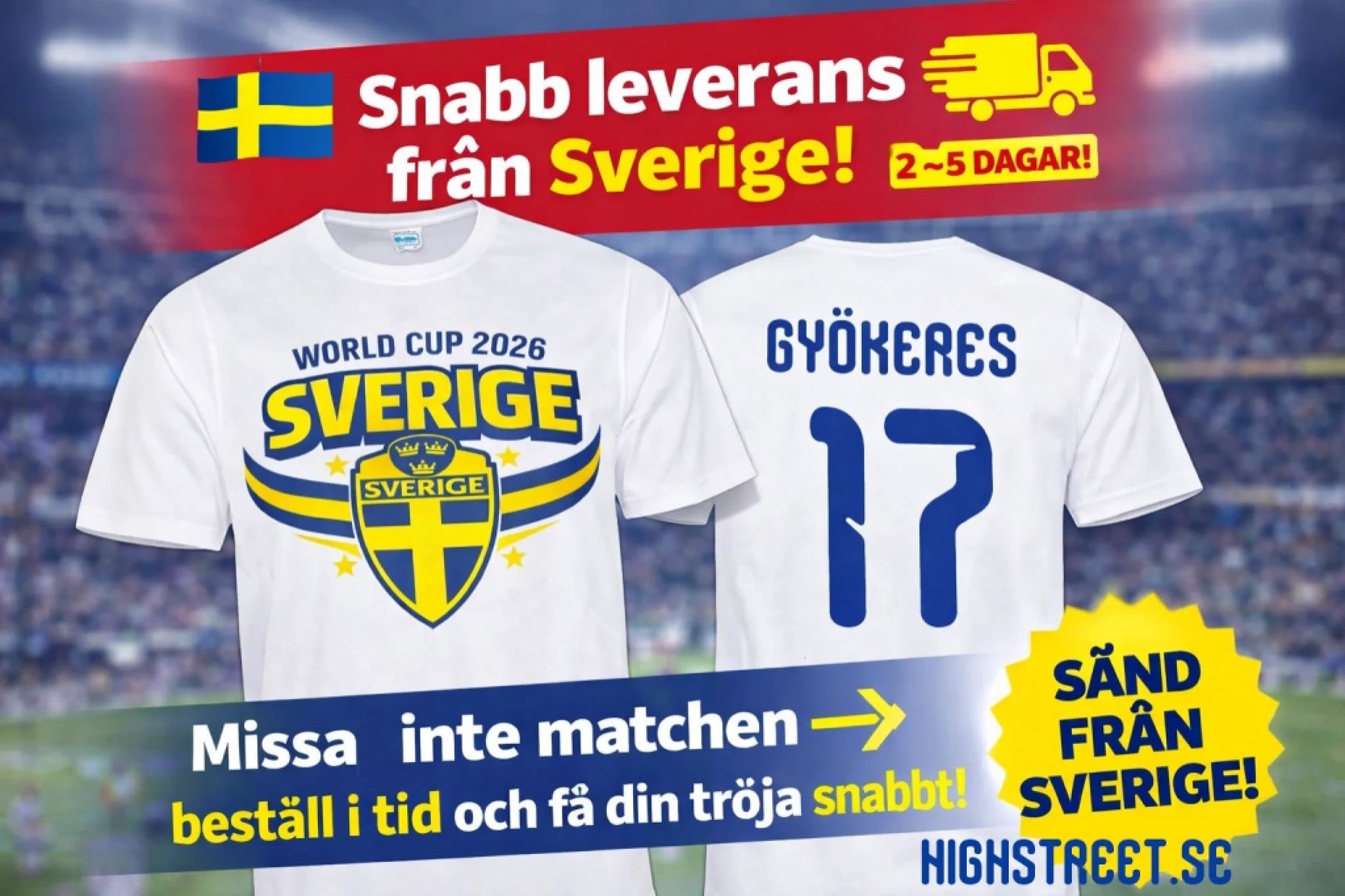 sverige med tryck t-shirt