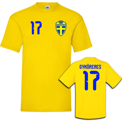 Skapa Din Egen Sverige T-shirt – Eget Namn & Nummer | Gul Bomullströja 🇸🇪⚽