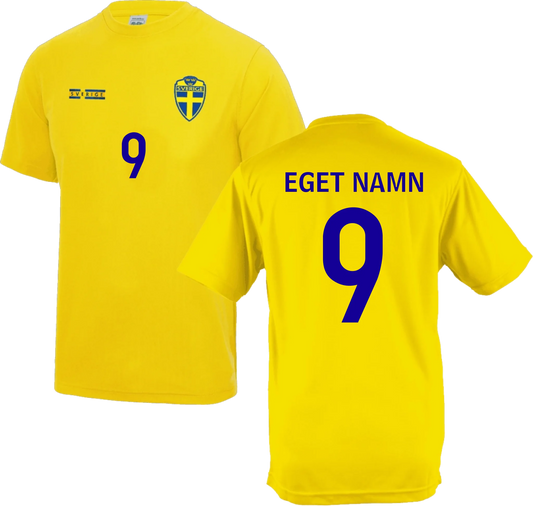 Sverige fotbollströja med eget tryck