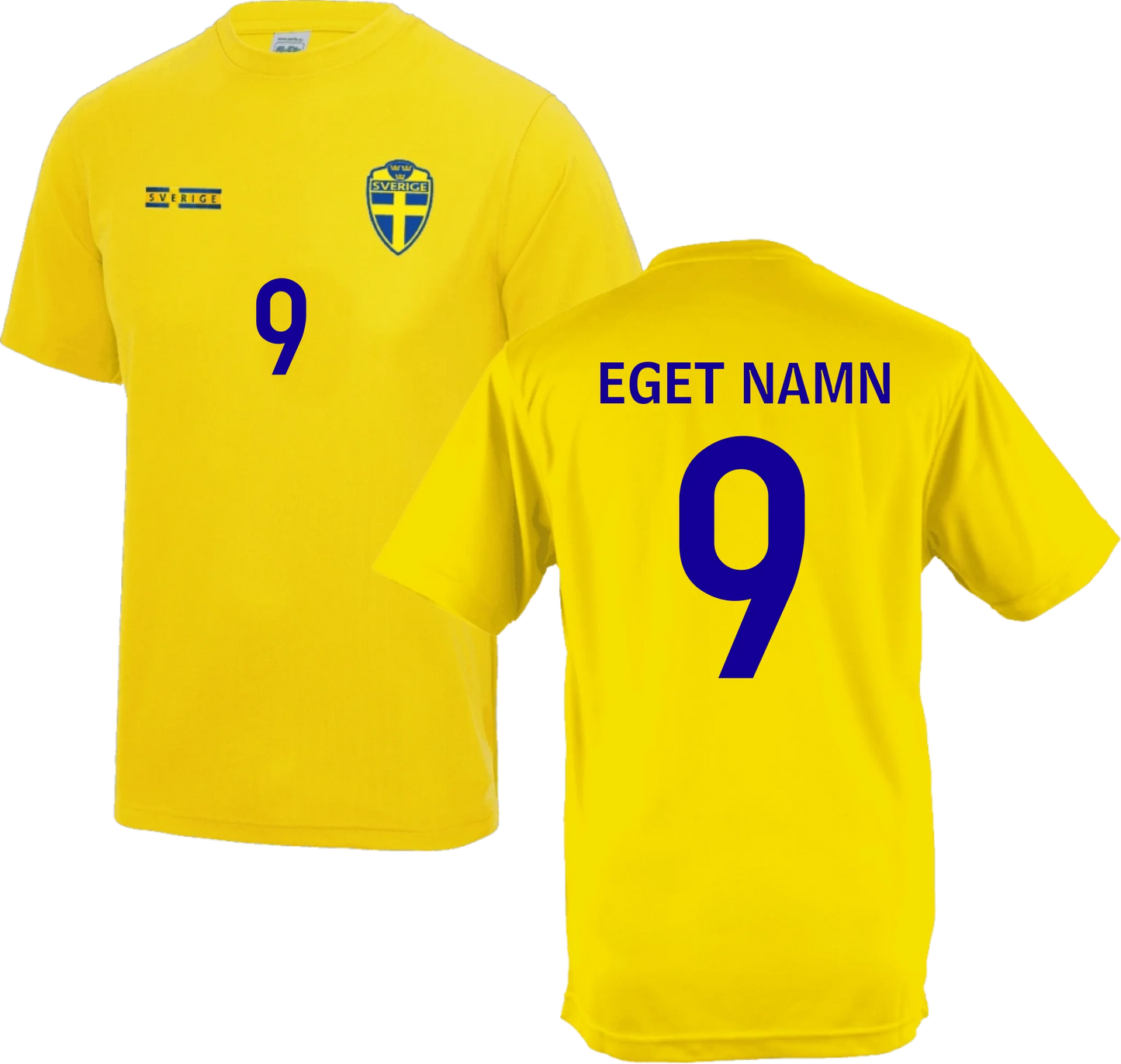 Sverige fotbollströja med eget tryck