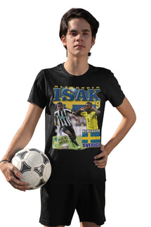 Alexander Isak Svart t-shirt Sverige tröja tryck